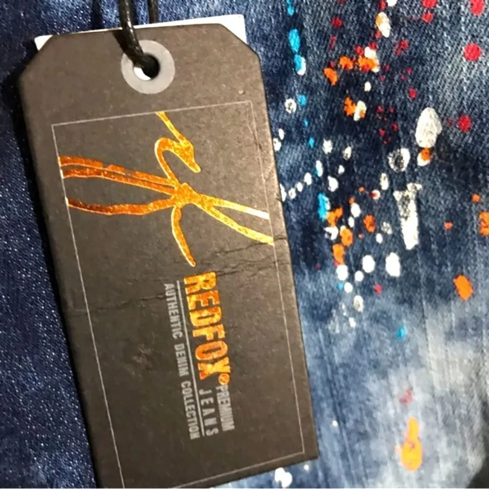 REDFOX JEANS NWT Paint Splatter Skinny Style Size 13